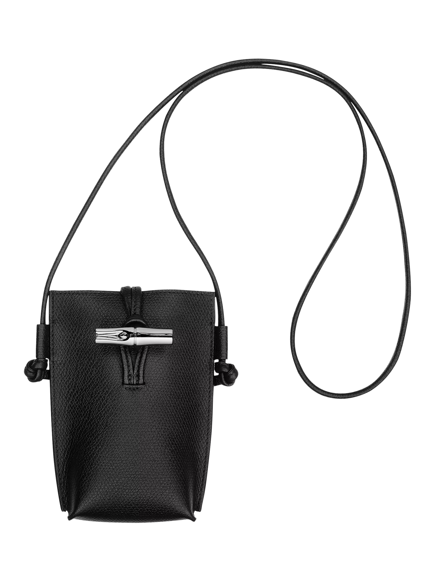 Longchamp Le Roseau leather phone pouch, UK version