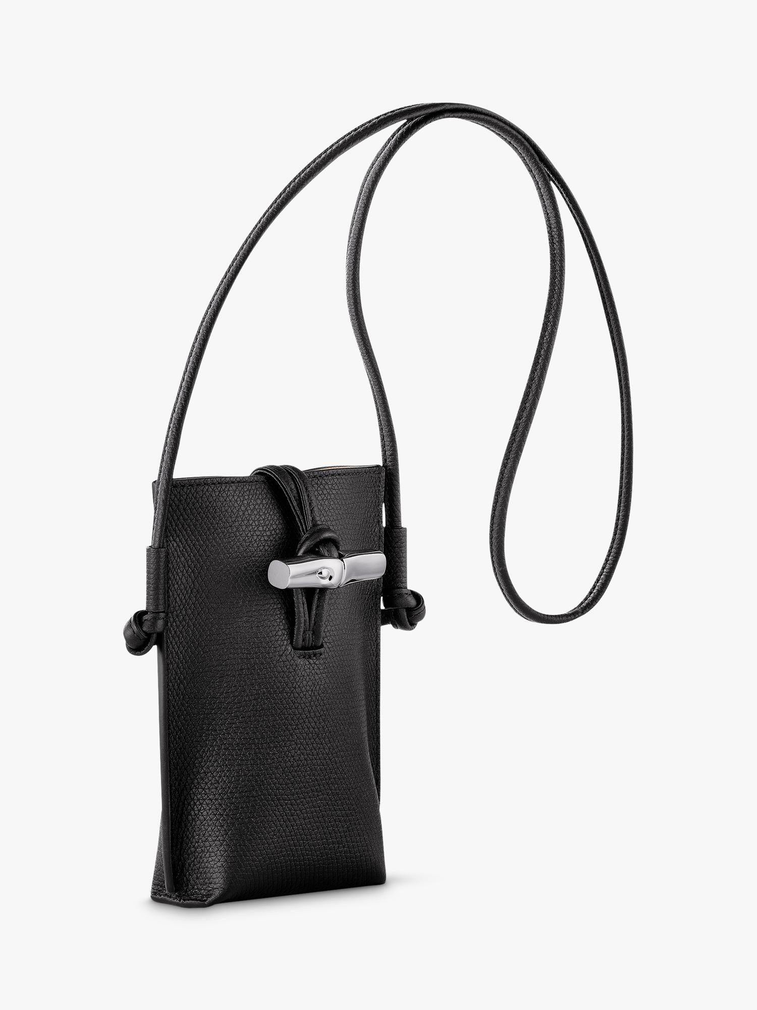 Longchamp Le Roseau leather phone pouch, UK version