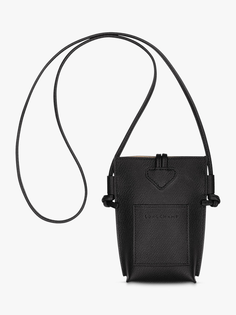Longchamp Le Roseau leather phone pouch, UK version