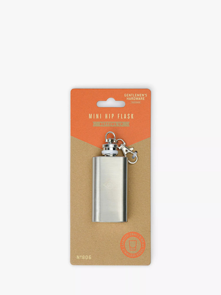 Gentlemen's Hardware Mini Stainless Steel Hip Flask, 28ml