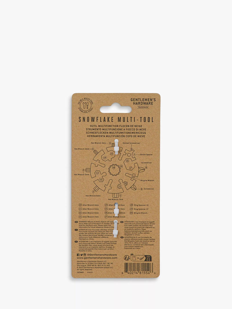 Gentlemen's Hardware snowflake multi-tool - British product