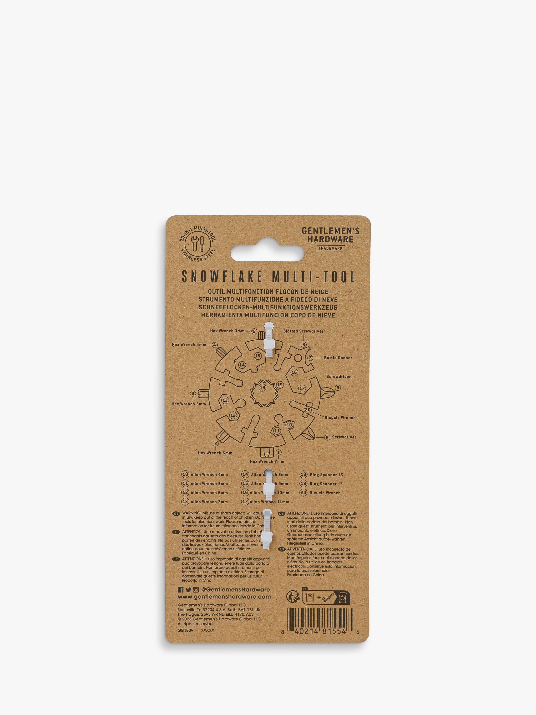 Gentlemen's Hardware snowflake multi-tool - British product