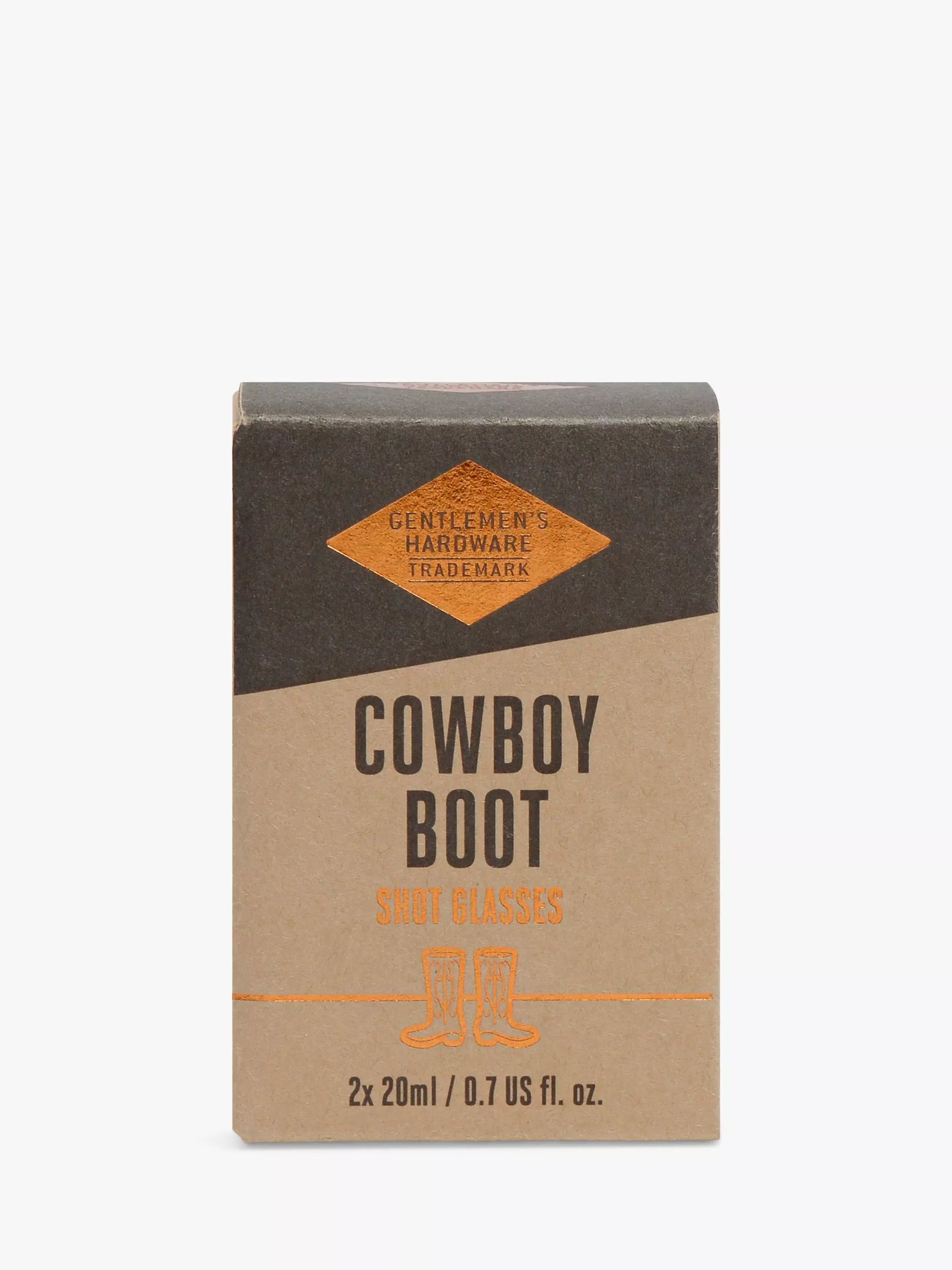Gentlemen's Hardware cowboy boot shot glasses set of 2, UK version