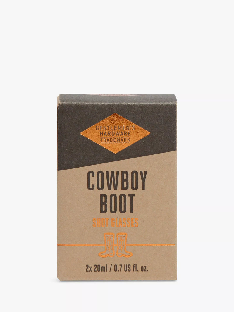 Gentlemen's Hardware cowboy boot shot glasses set of 2, UK version
