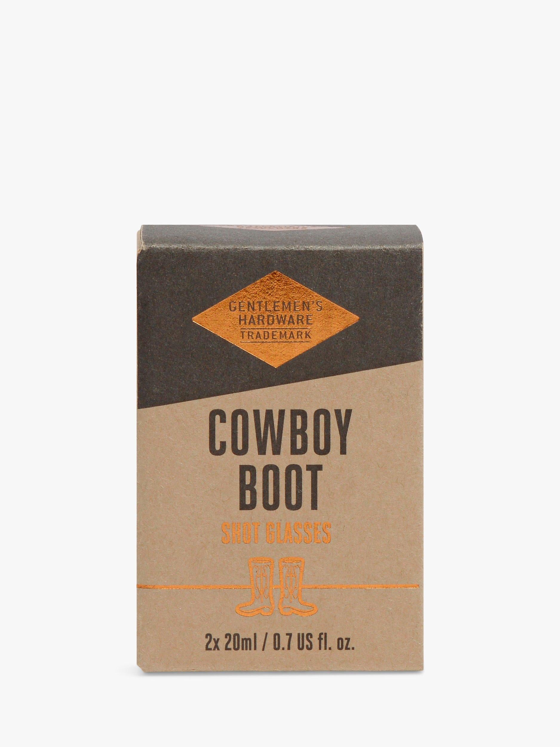 Gentlemen's Hardware cowboy boot shot glasses set of 2, UK version