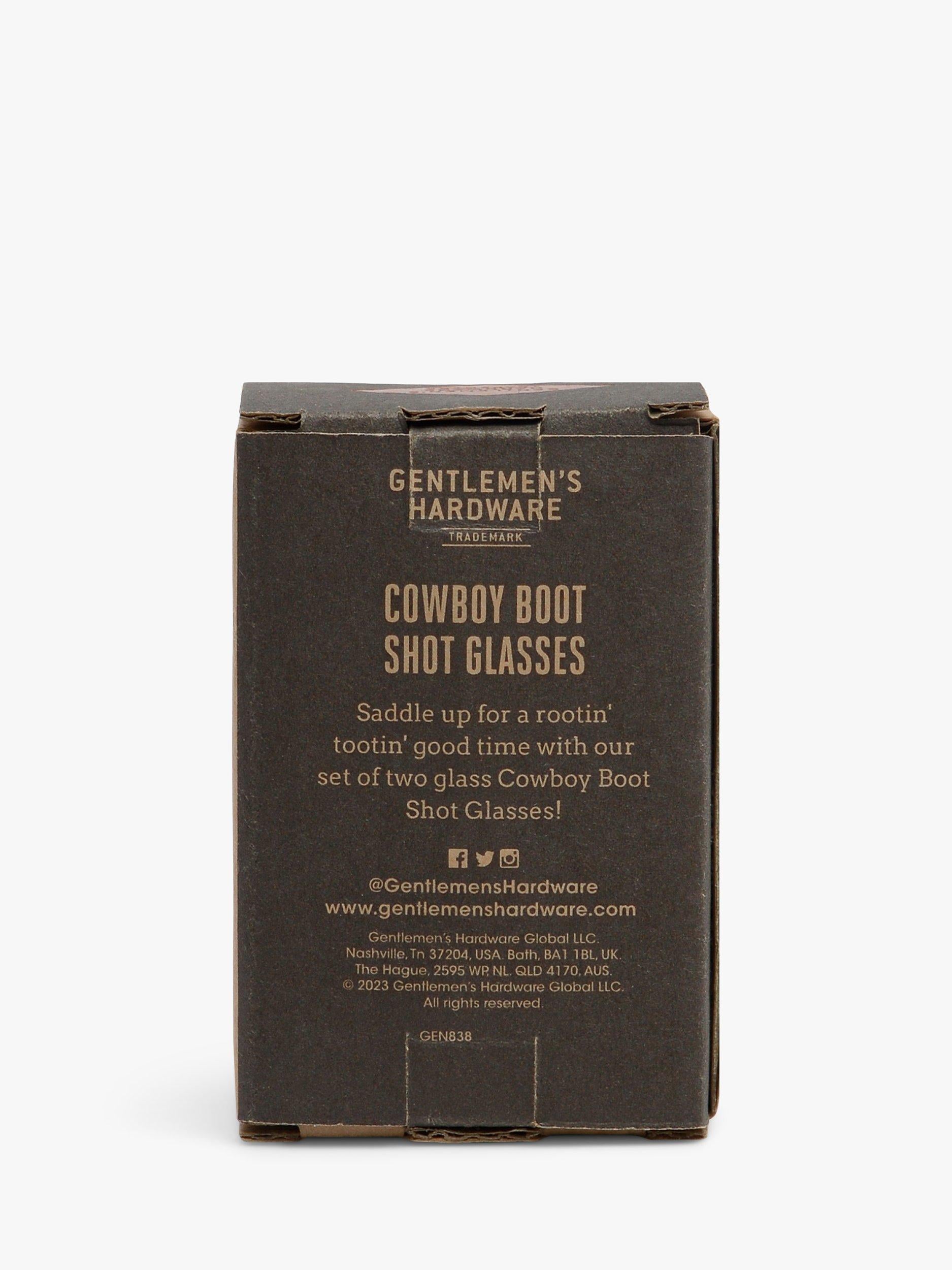 Gentlemen's Hardware cowboy boot shot glasses set of 2, UK version