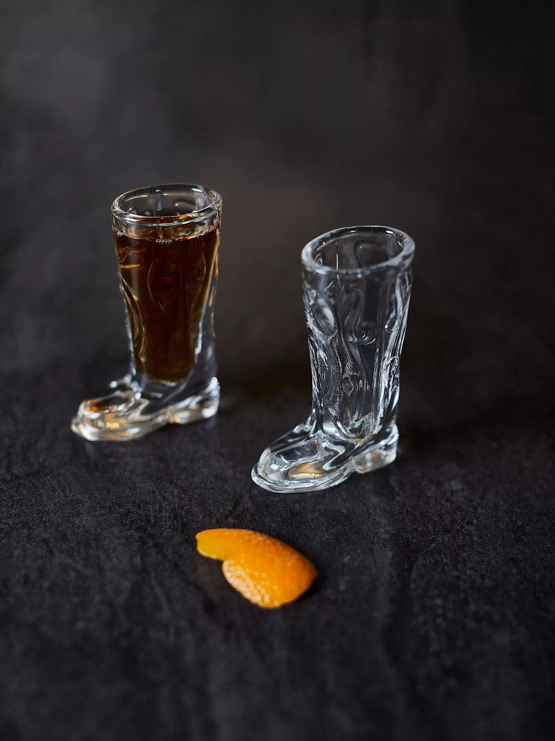 Gentlemen's Hardware cowboy boot shot glasses set of 2, UK version