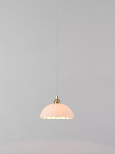 John Lewis houseof Flower Glass Pendant Ceiling Light, White/Brass- Buy online at McGrocer