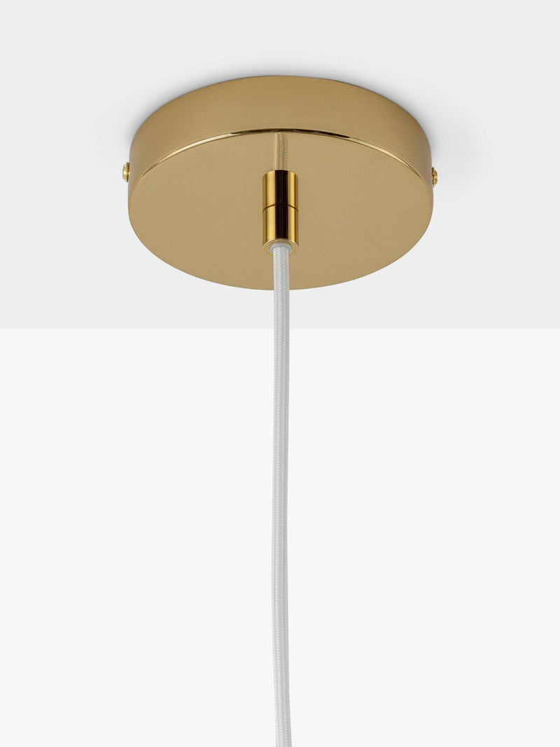houseof white glass pendant light with brass finish, imported from the UK