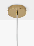 houseof white glass pendant light with brass finish, imported from the UK