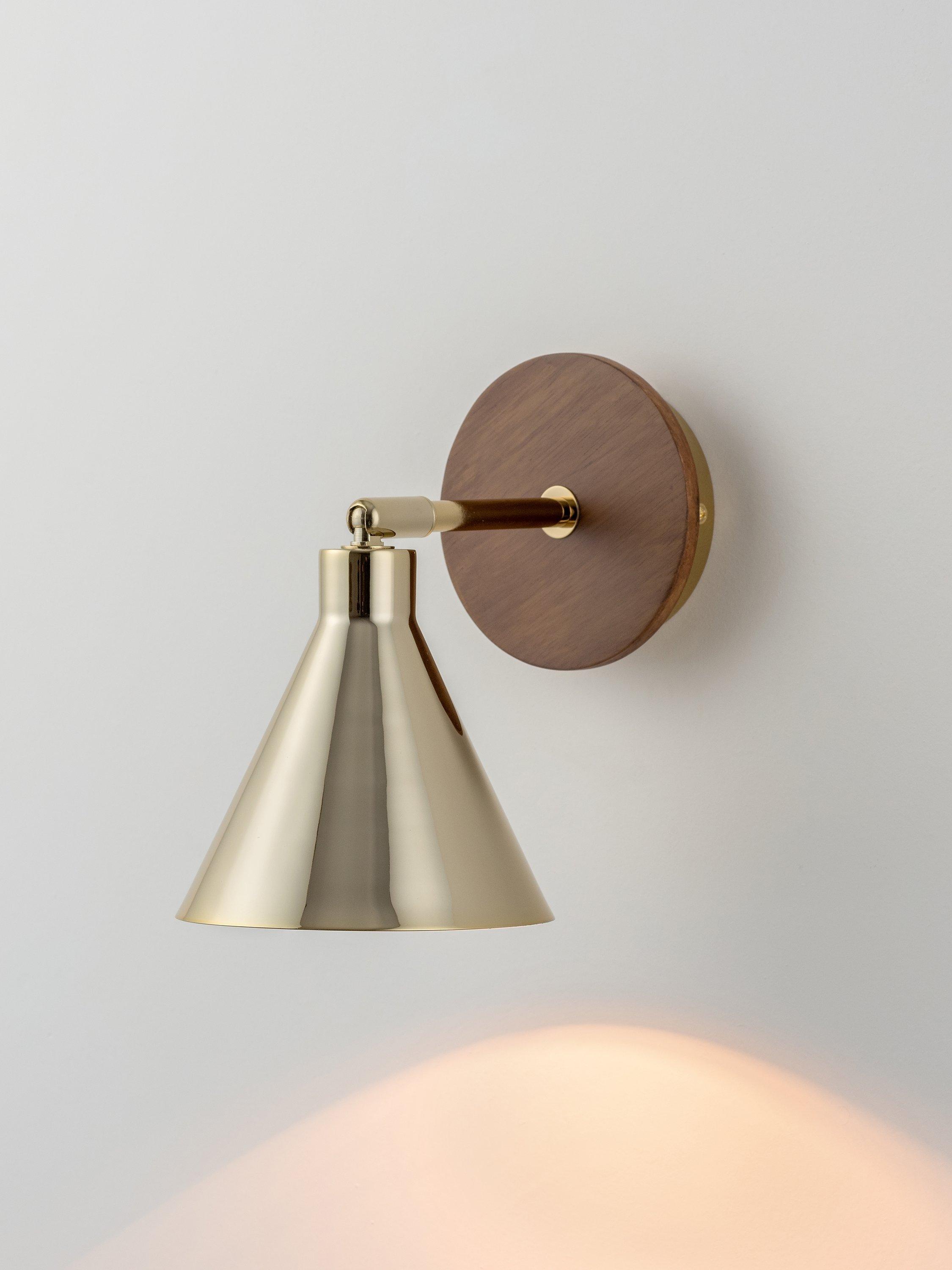 houseof adjustable cone wall light brass 20x13.5x13.5cm, imported from the UK