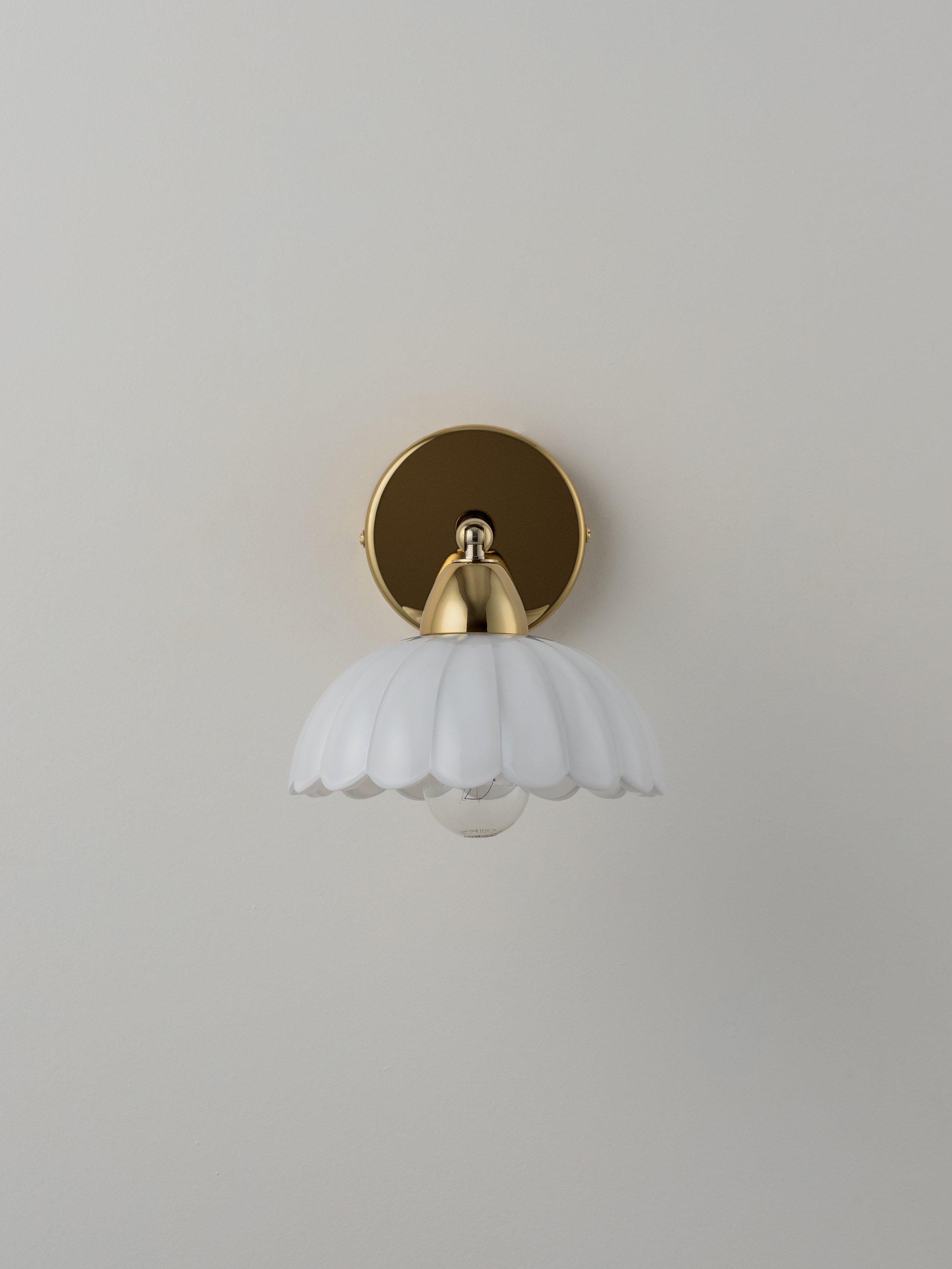 houseof flower glass sconce adjustable wall light brass white (British brand)