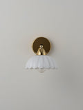 houseof flower glass sconce adjustable wall light brass white (British brand)