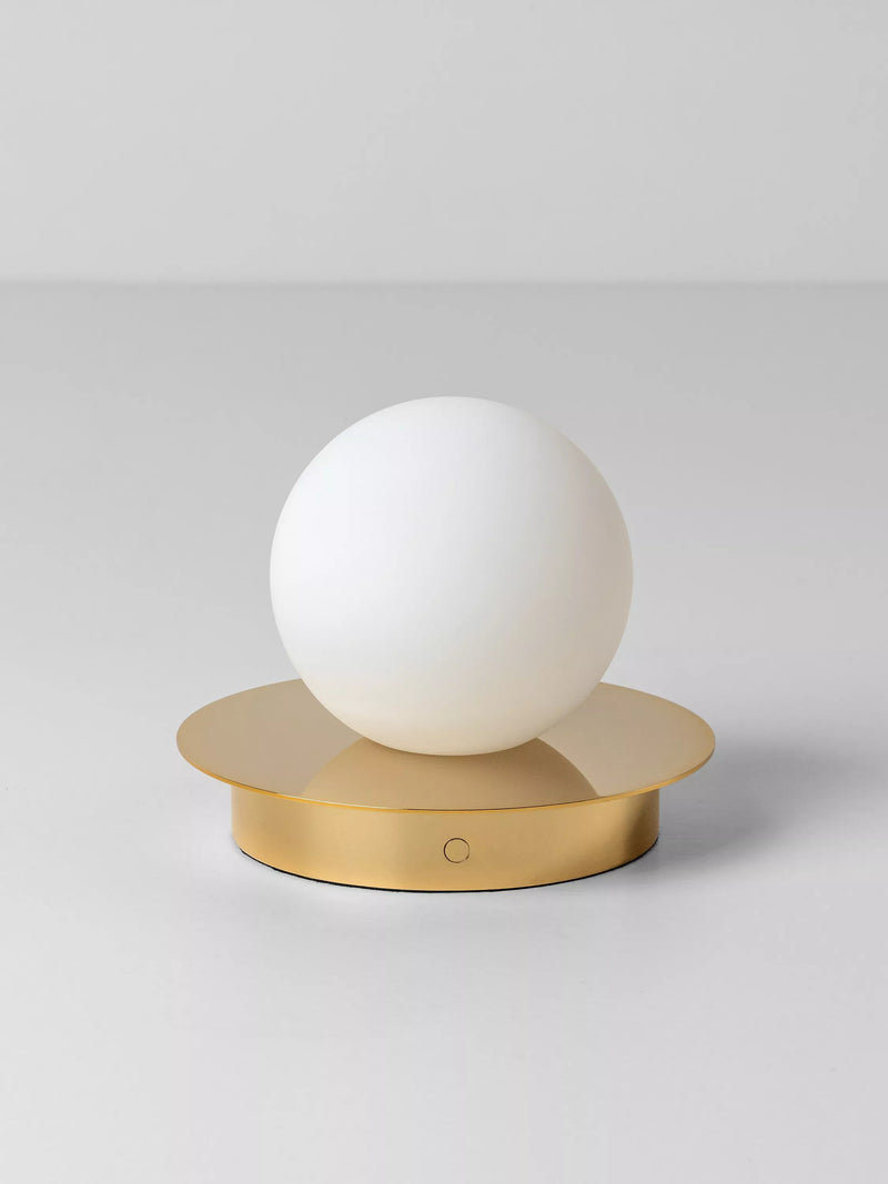 houseof Opal Disk rechargeable table lamp brass (British brand)