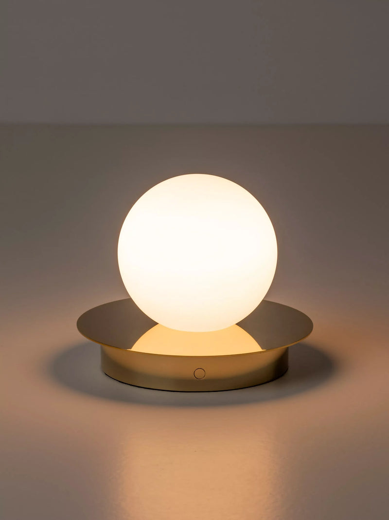 houseof Opal Disk rechargeable table lamp brass (British brand)