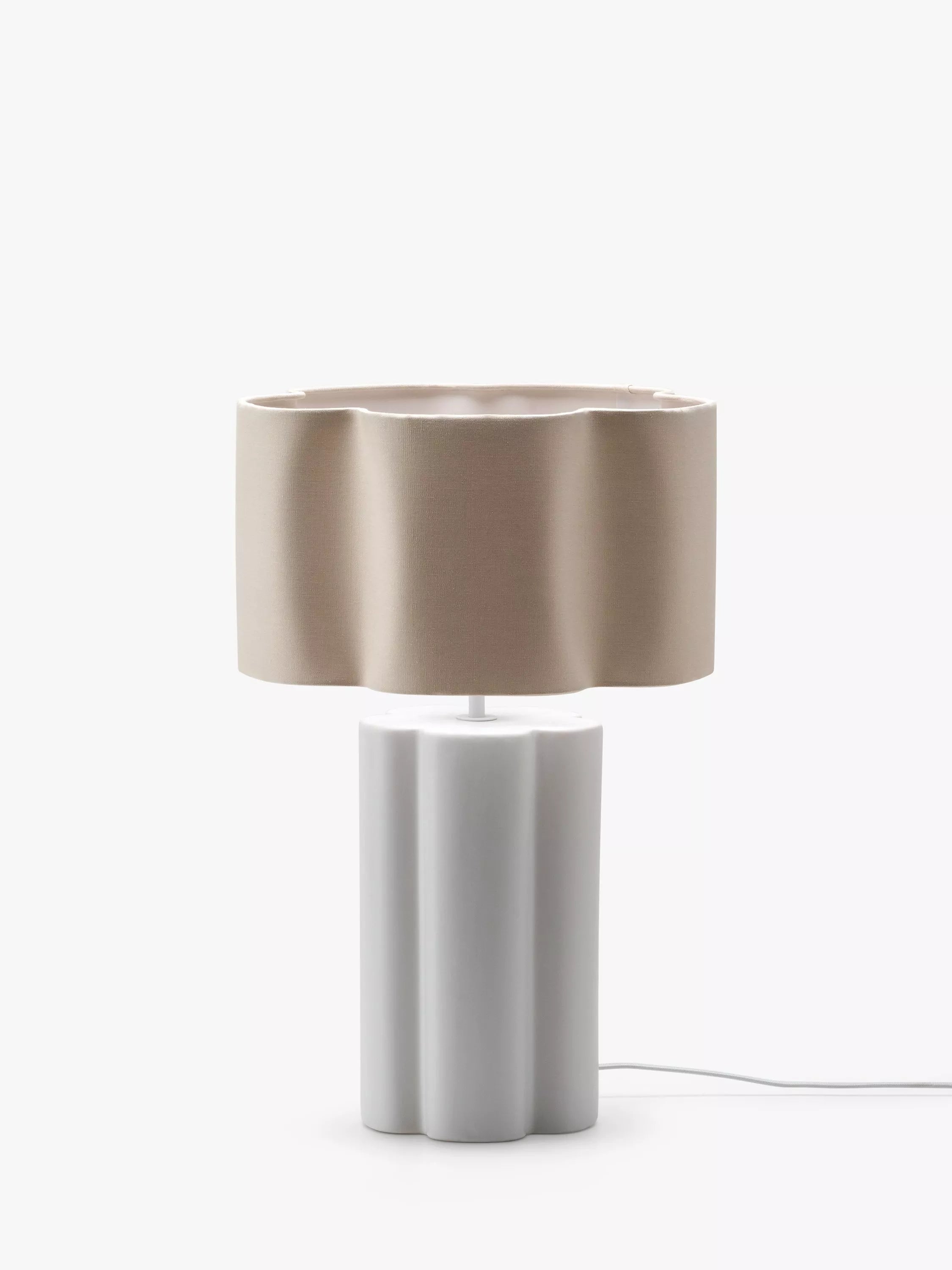 houseof ceramic table lamp white linen shade, UK version