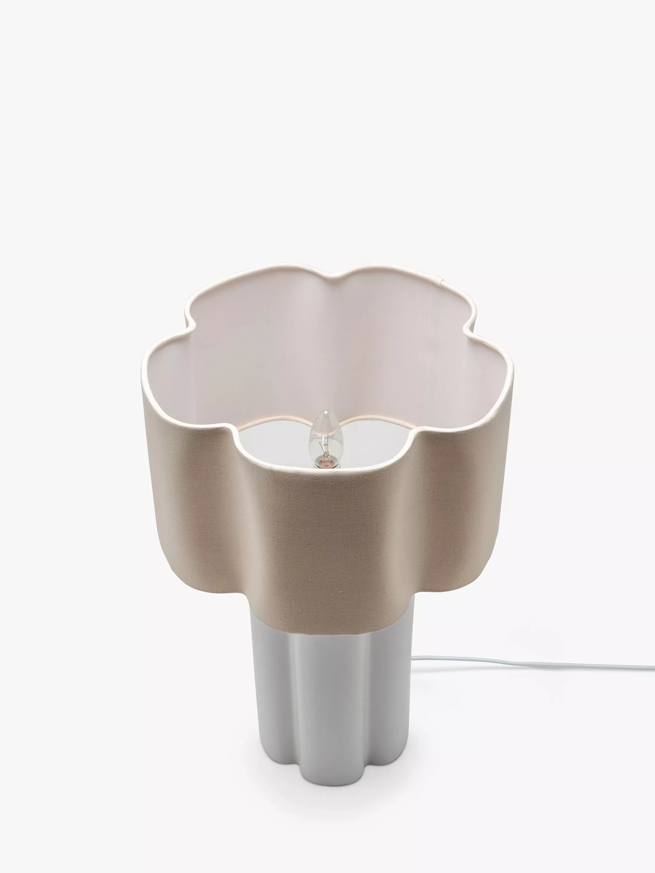 houseof ceramic table lamp white linen shade, UK version