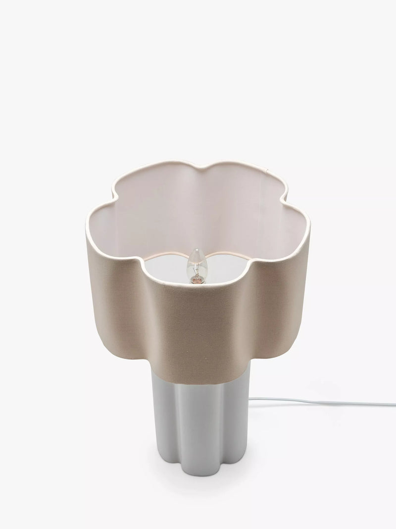 houseof ceramic table lamp white linen shade, UK version