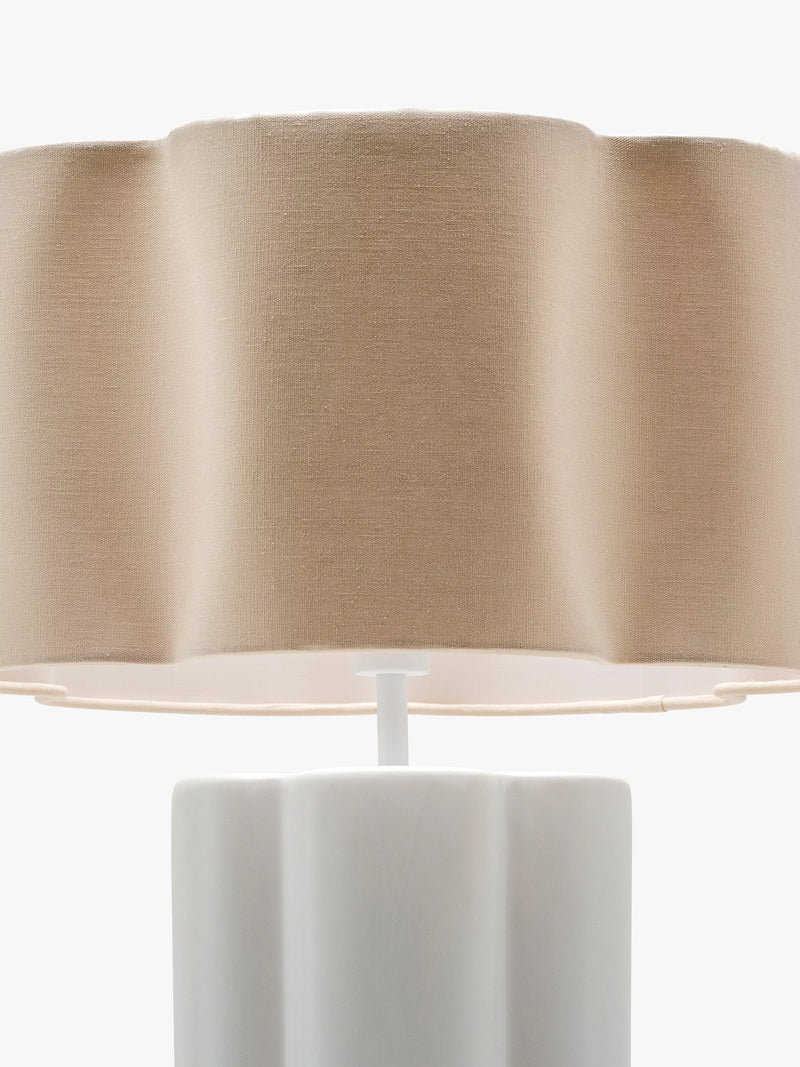 houseof ceramic table lamp white linen shade, UK version