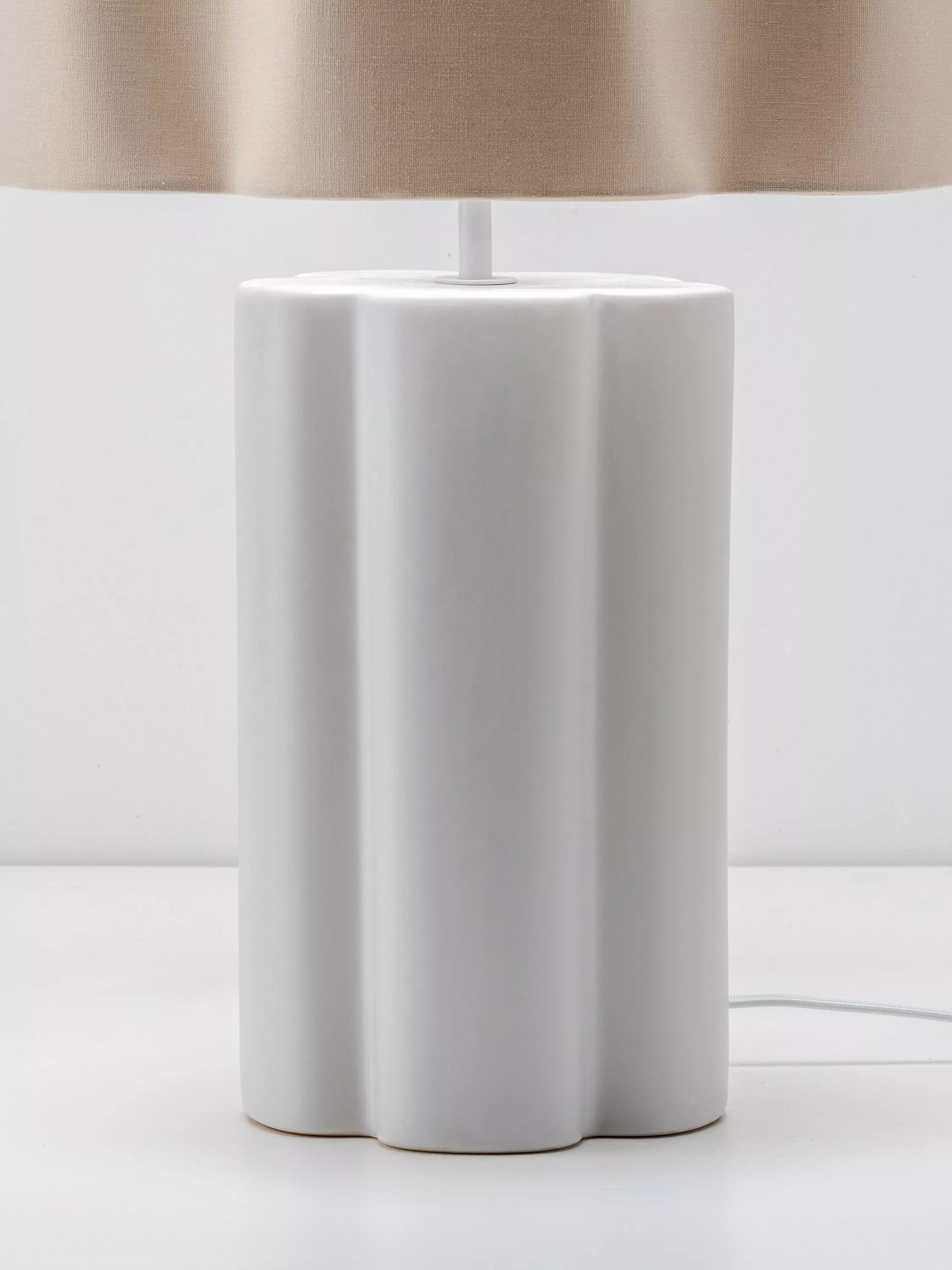 houseof ceramic table lamp white linen shade, UK version