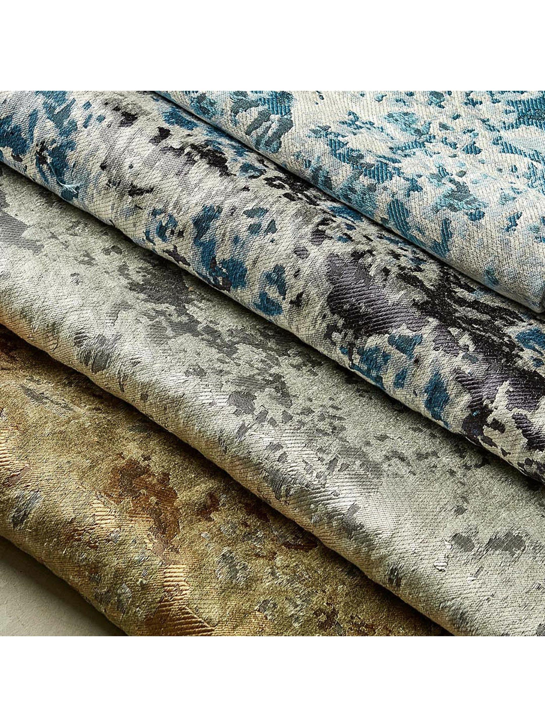 Harlequin Aconite furnishing fabric with metallic highlights, imported from the UK