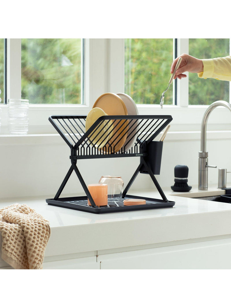 Brabantia foldable dish drying rack dark grey, imported from the UK