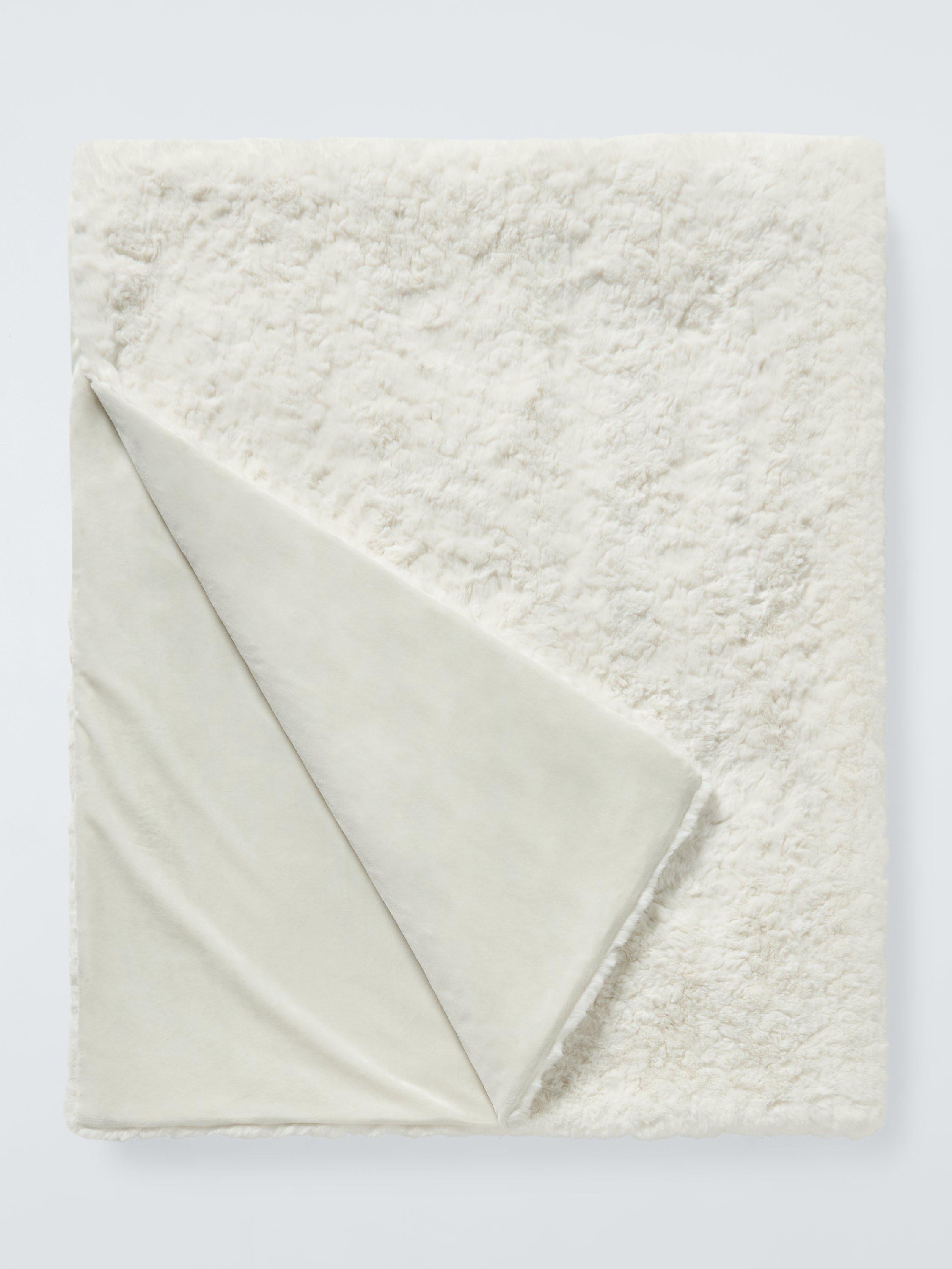 John Lewis faux fur throw in white, UK version