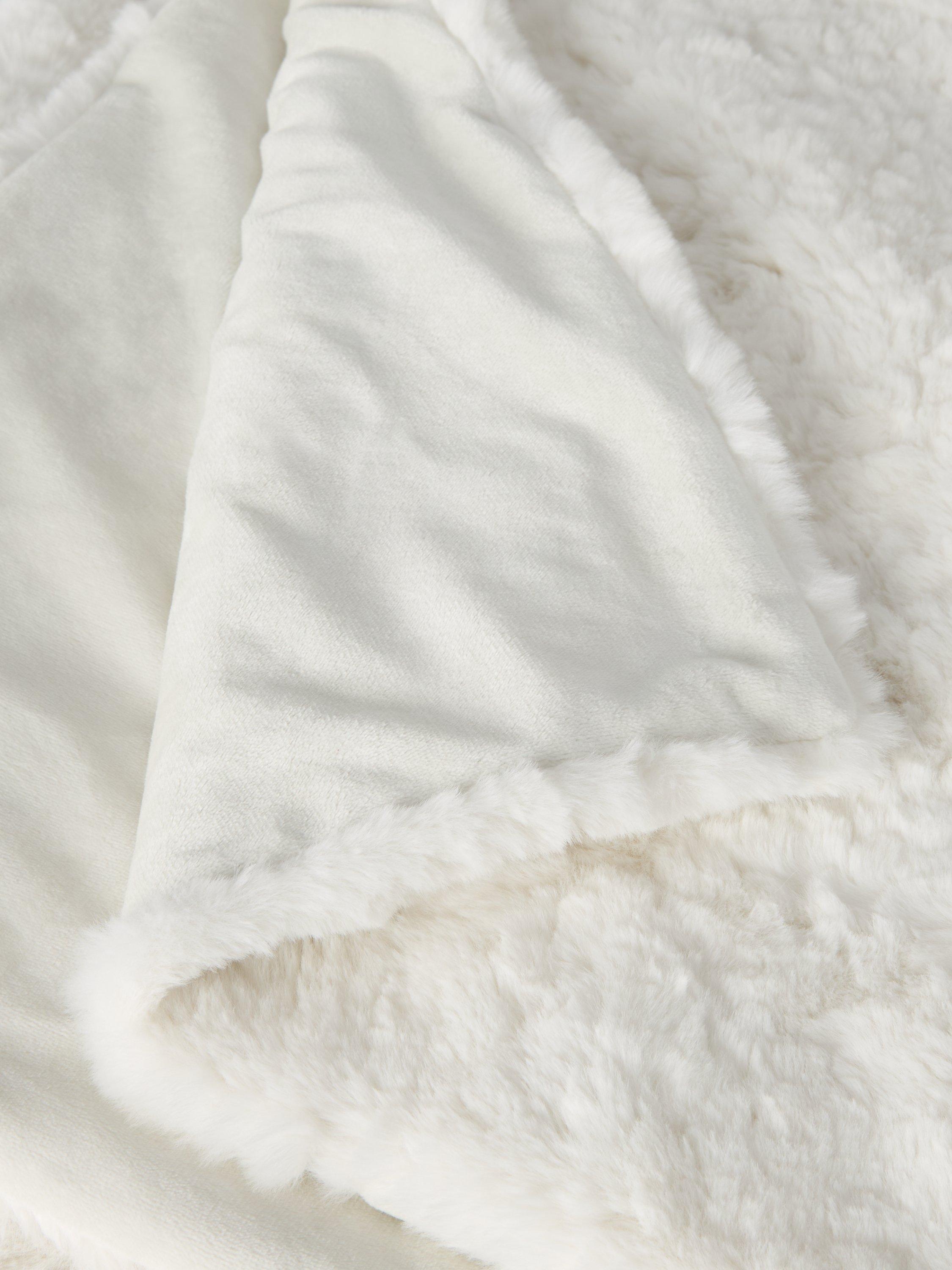 John Lewis faux fur throw in white, UK version