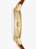 Skagen Signatur Lille women's leather watch with brown strap, imported from the UK