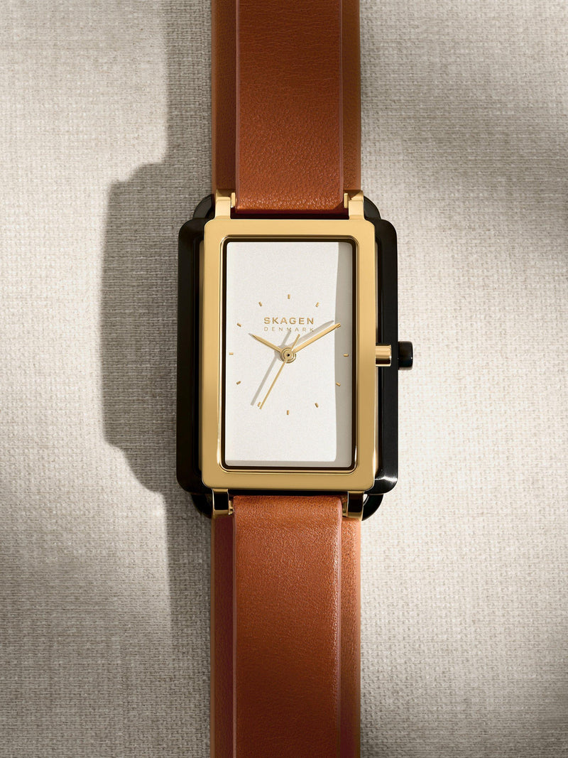 Skagen women's leather strap watch white dial 30mm (British brand)