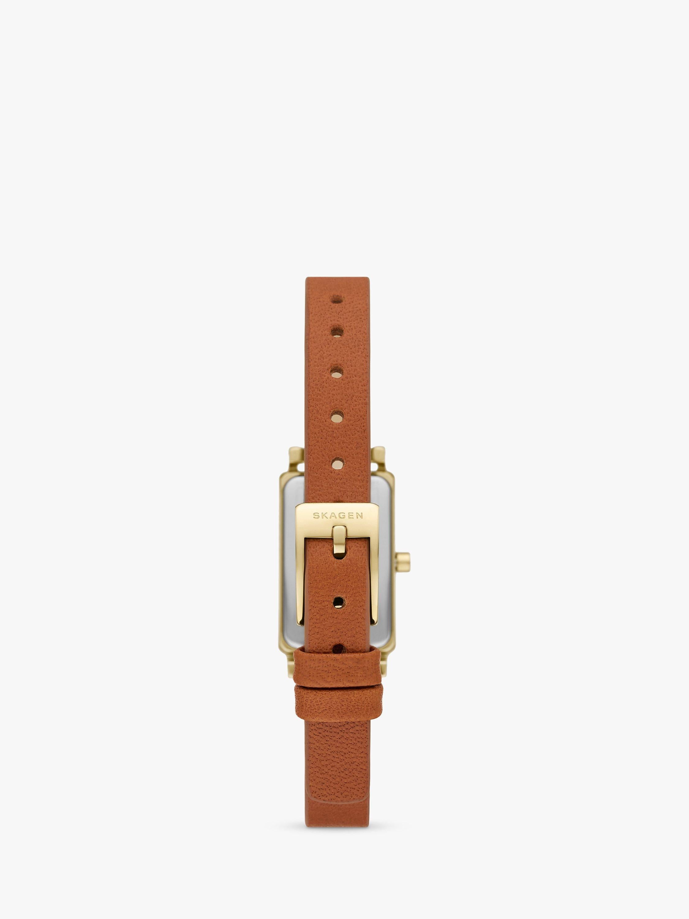 Skagen women's leather strap watch white dial 30mm (British brand)