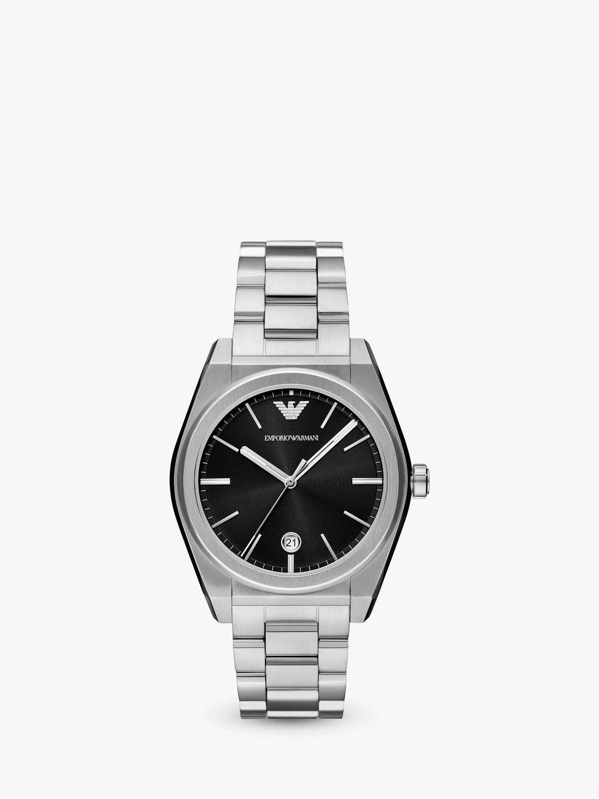 Emporio Armani men's watch stainless steel black dial - British product