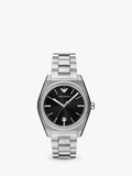 Emporio Armani men's watch stainless steel black dial - British product