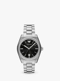 Emporio Armani men's watch stainless steel black dial - British product