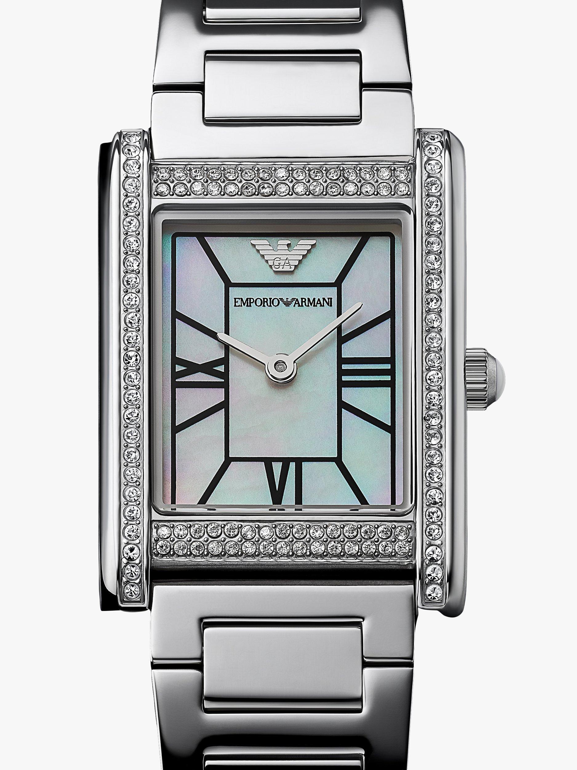 Emporio Armani crystal bracelet watch, silver, imported from the UK
