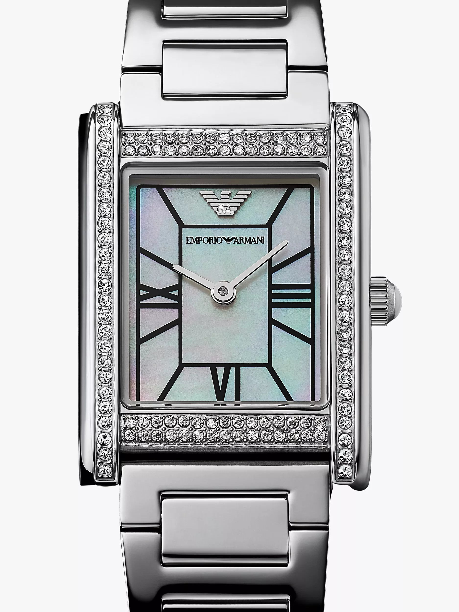 Emporio Armani crystal bracelet watch, silver, imported from the UK