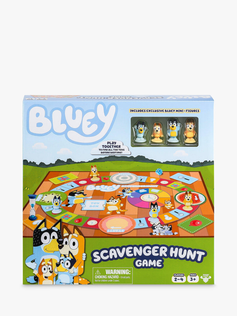 Bluey Scavenger Hunt board game with mini figures - British product