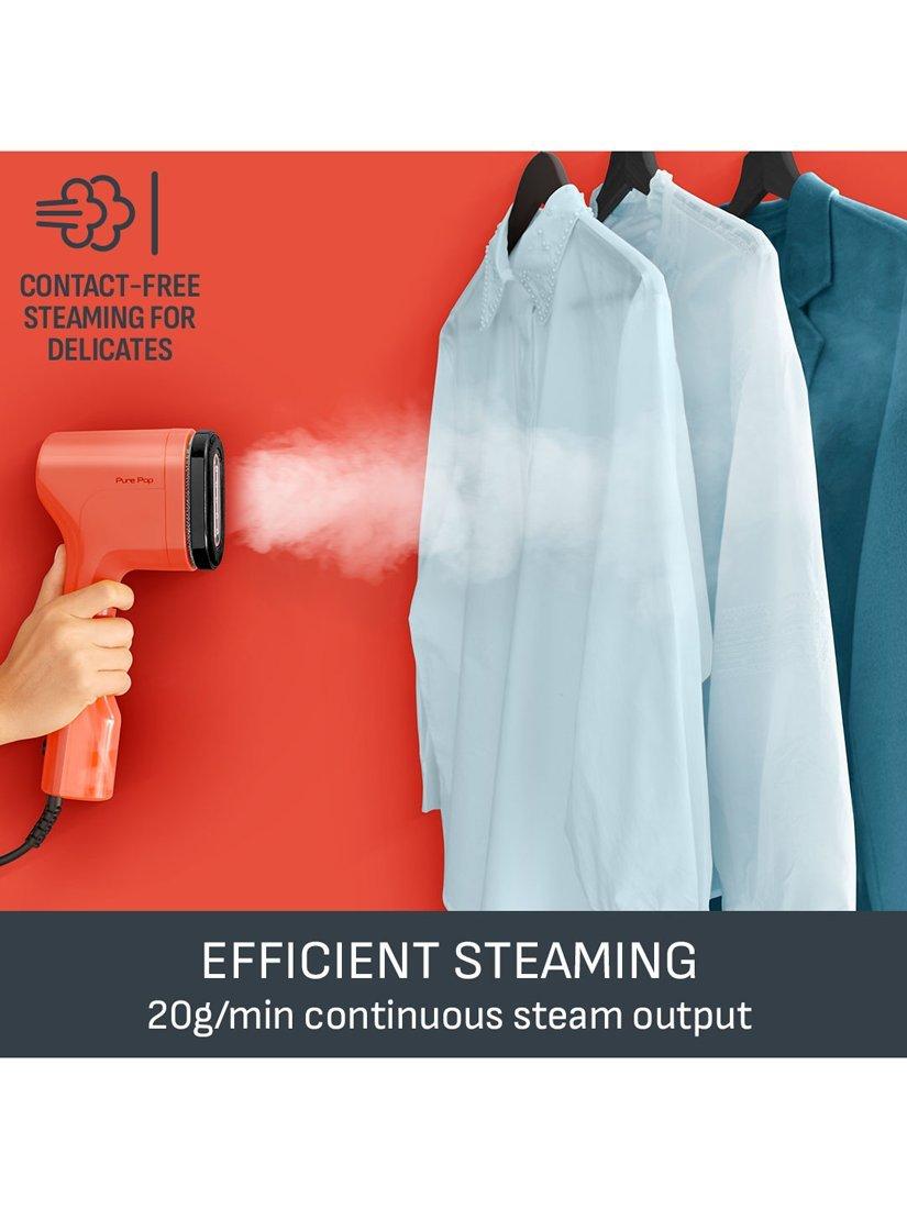 Tefal Pure POP handheld clothes steamer coral, imported from the UK