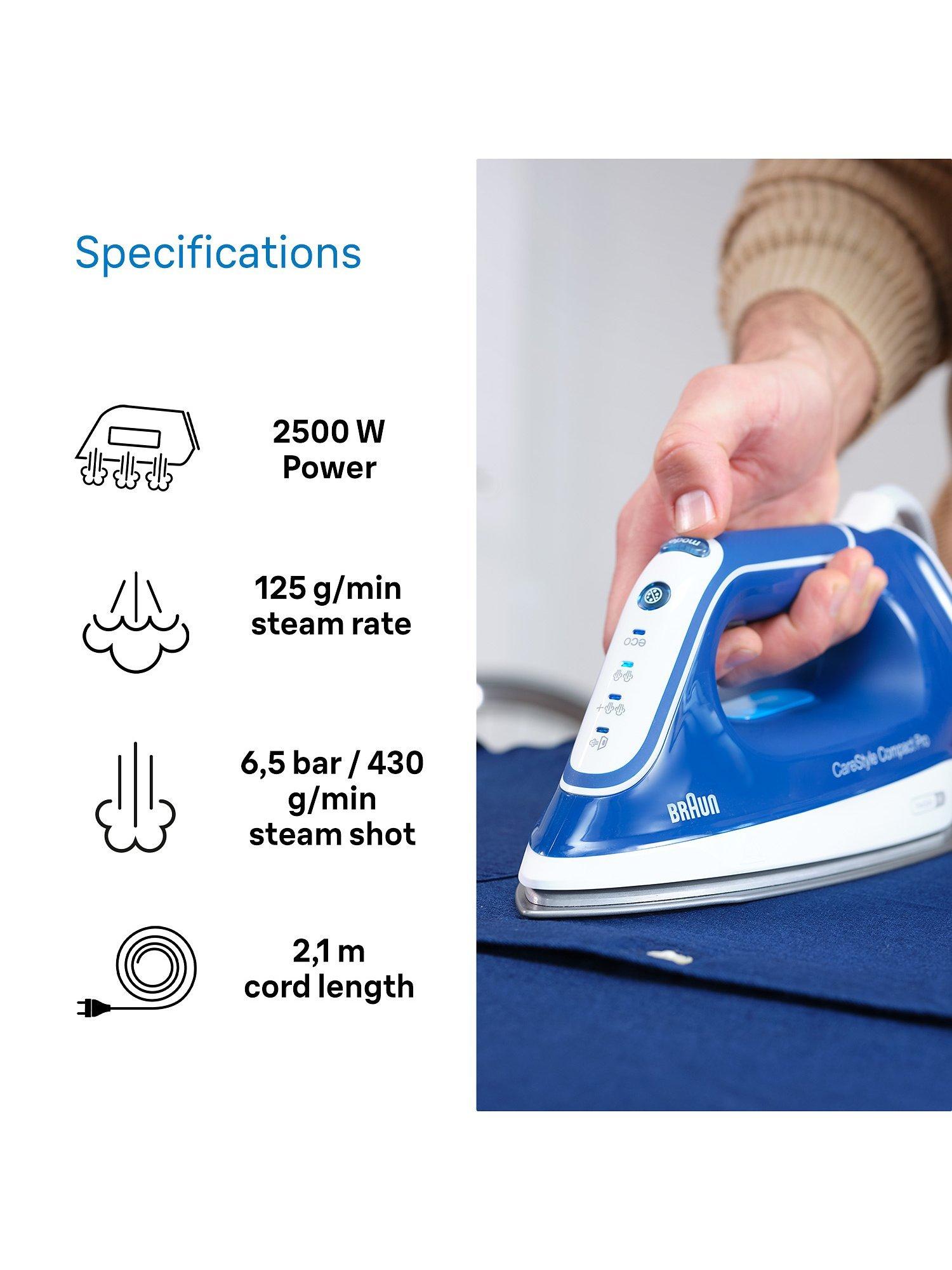 Braun CareStyle Compact Pro steam iron blue, UK version