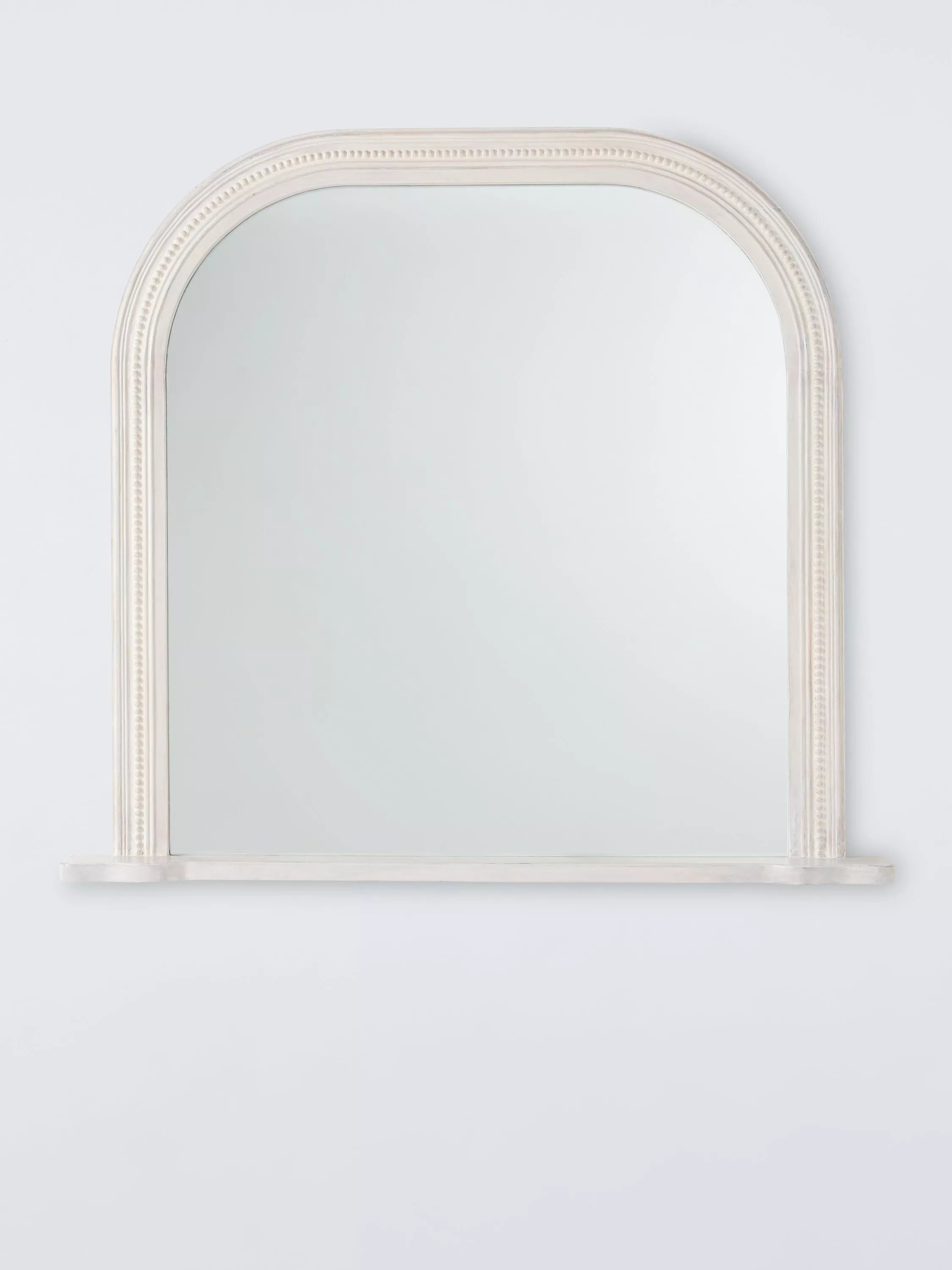 John Lewis hand-carved overmantel mirror whitewash 95x105cm (British brand)