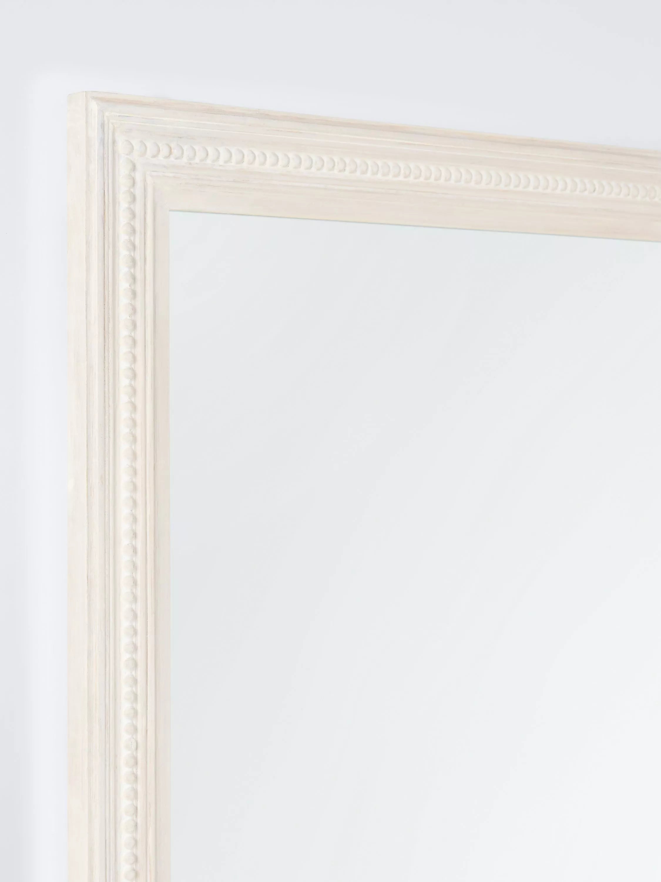 John Lewis hand-carved coastal wood wall mirror 100x70cm whitewash finish, imported from the UK