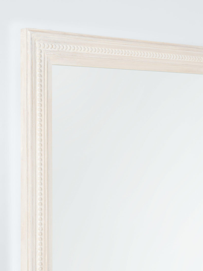 John Lewis hand-carved coastal wood wall mirror 100x70cm whitewash finish, imported from the UK