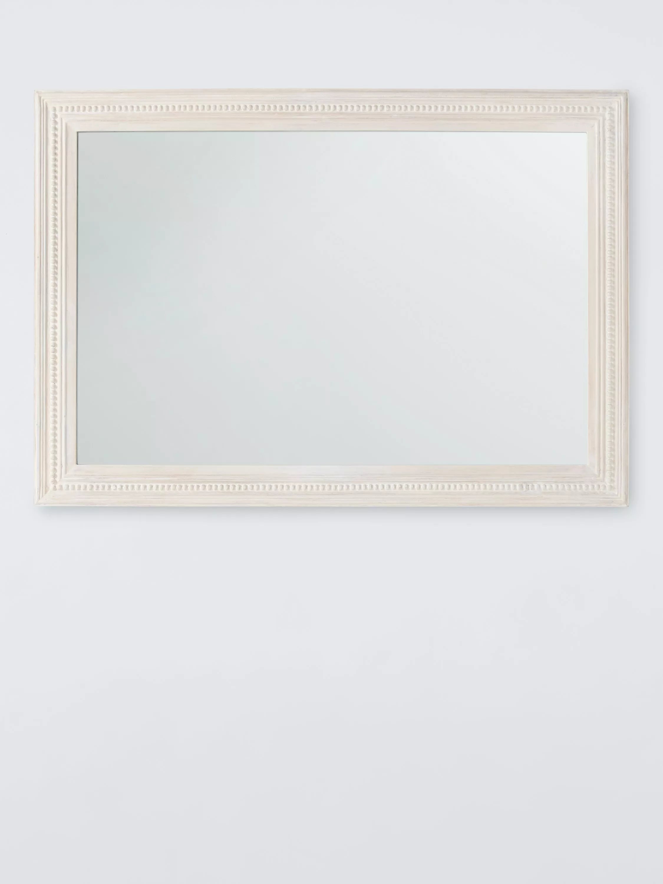 John Lewis hand-carved coastal wood wall mirror 100x70cm whitewash finish, imported from the UK
