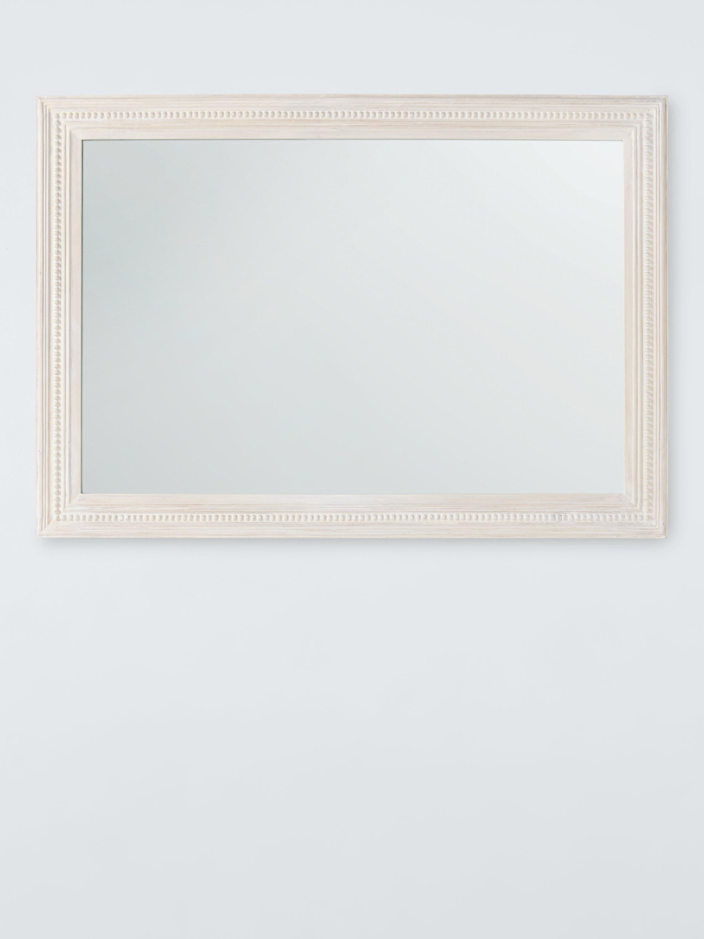 John Lewis hand-carved coastal wood wall mirror 100x70cm whitewash finish, imported from the UK