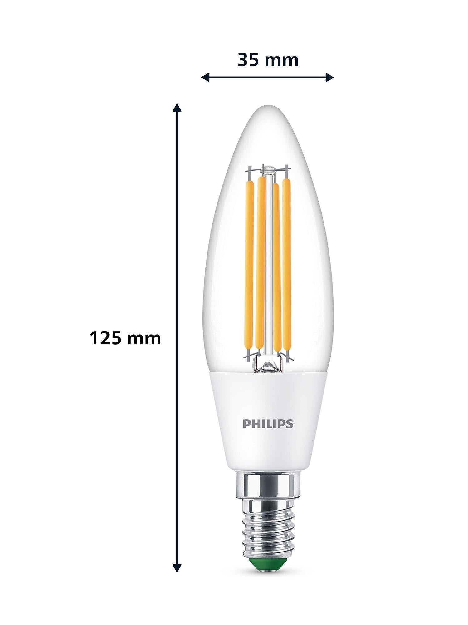 Philips LED candle bulb 2.3W E14 pack of 2 - British product