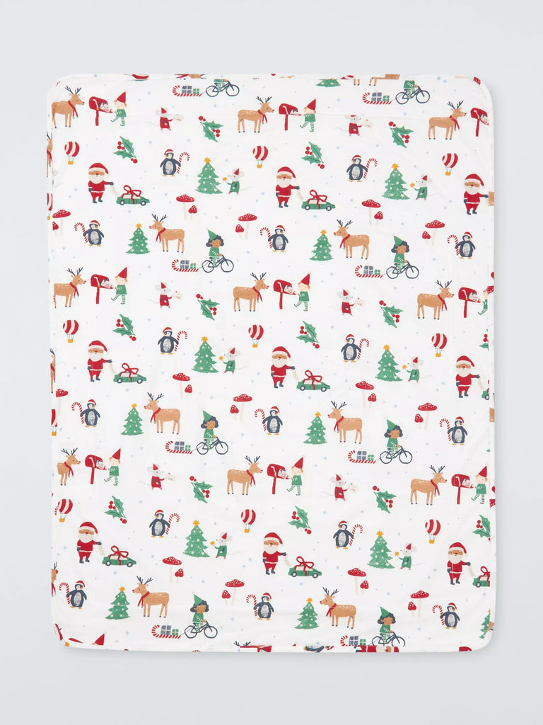 John Lewis Kids' Christmas Elf Sherpa Fleece Blanket, Multi