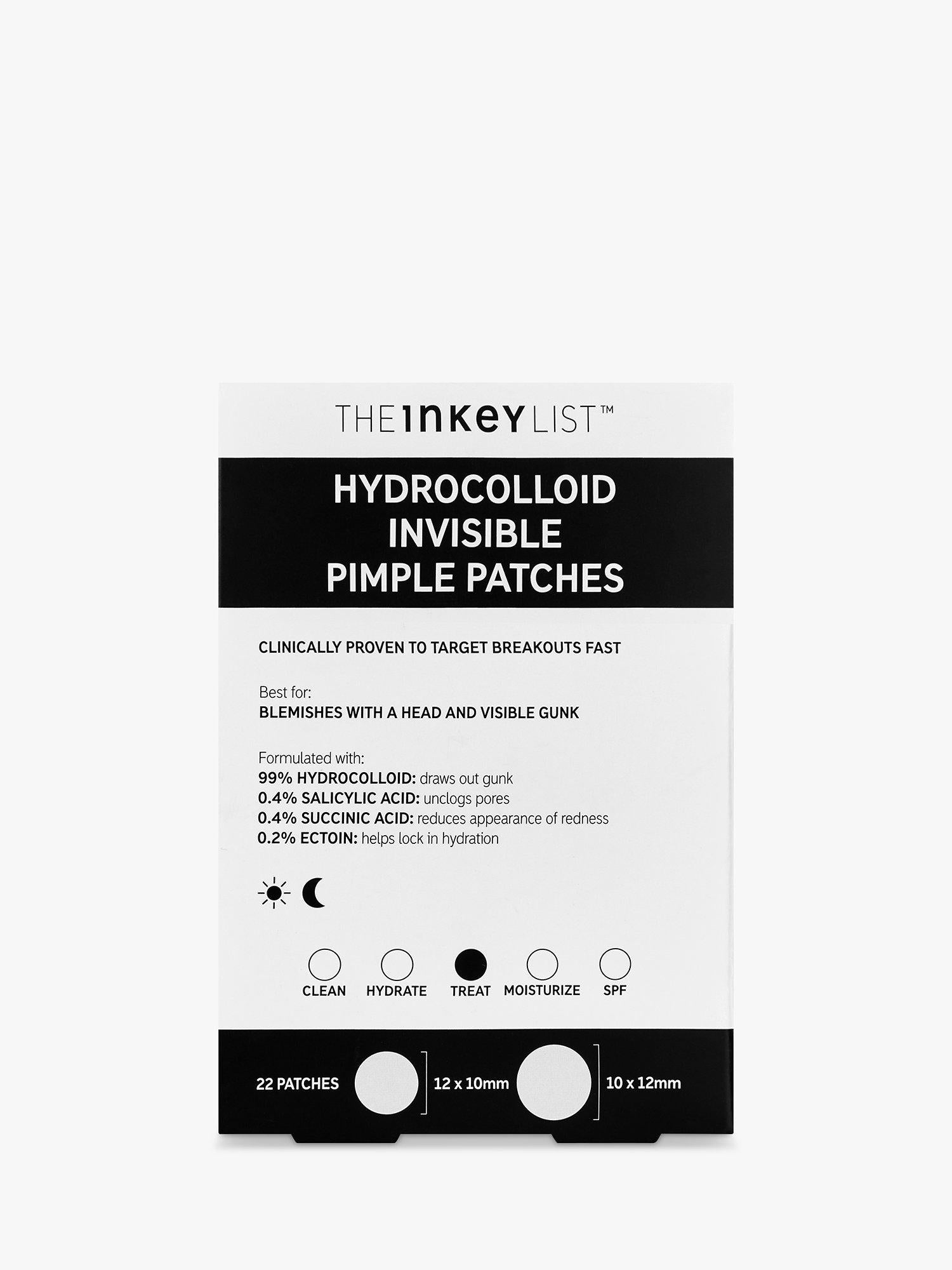 The INKEY List hydrocolloid invisible pimple patches (British brand)