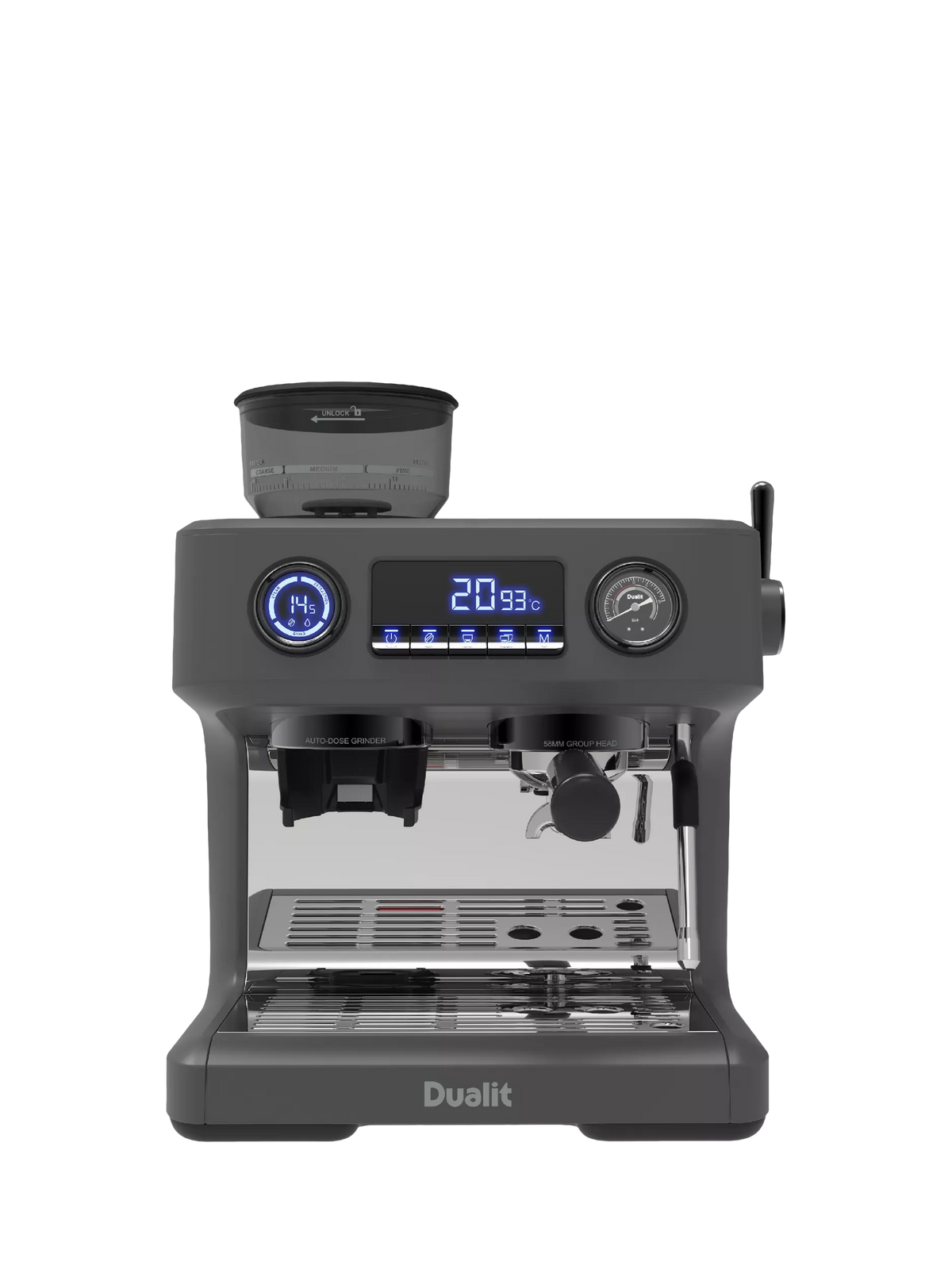 Dualit Espressivo Pro dual boiler espresso machine in grey - British product