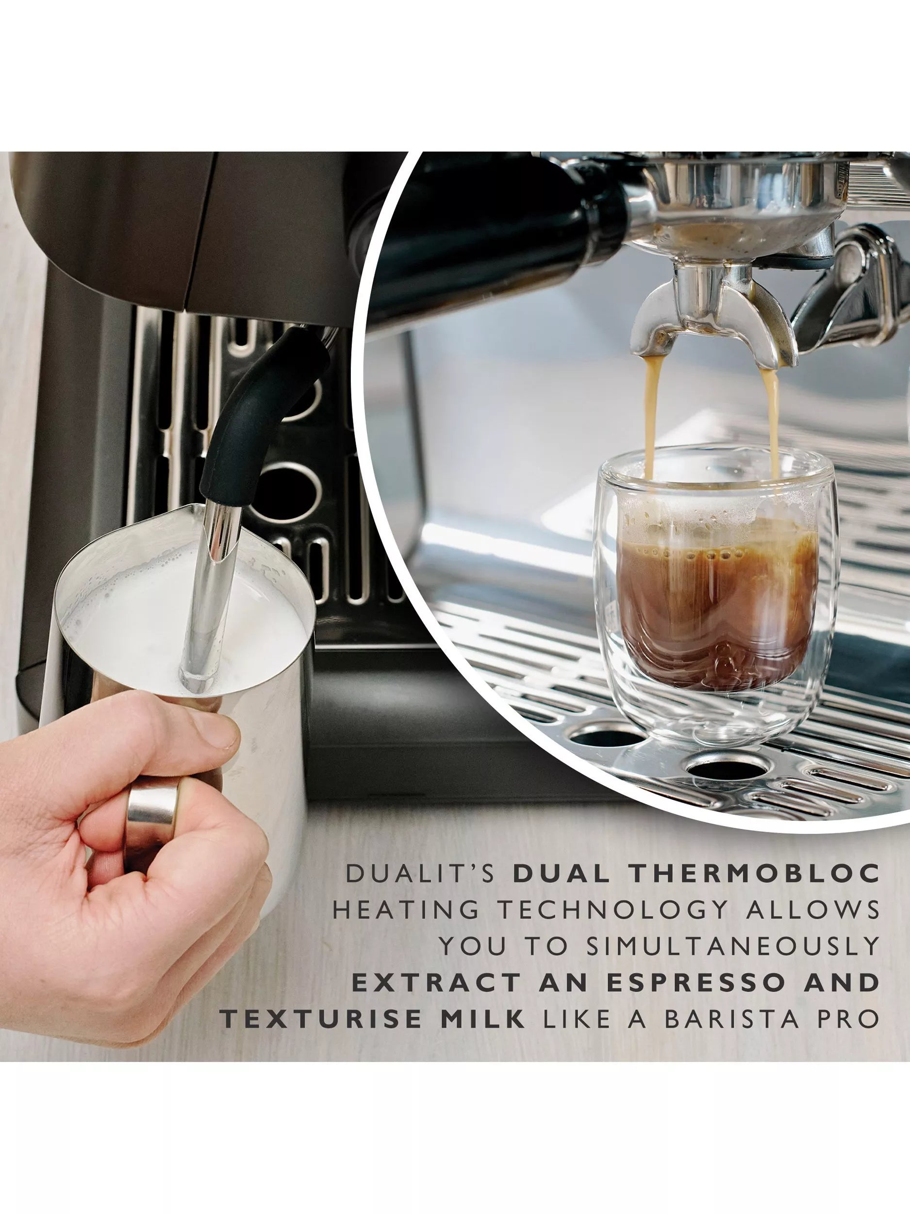 Dualit Espressivo Pro dual boiler espresso machine in grey - British product
