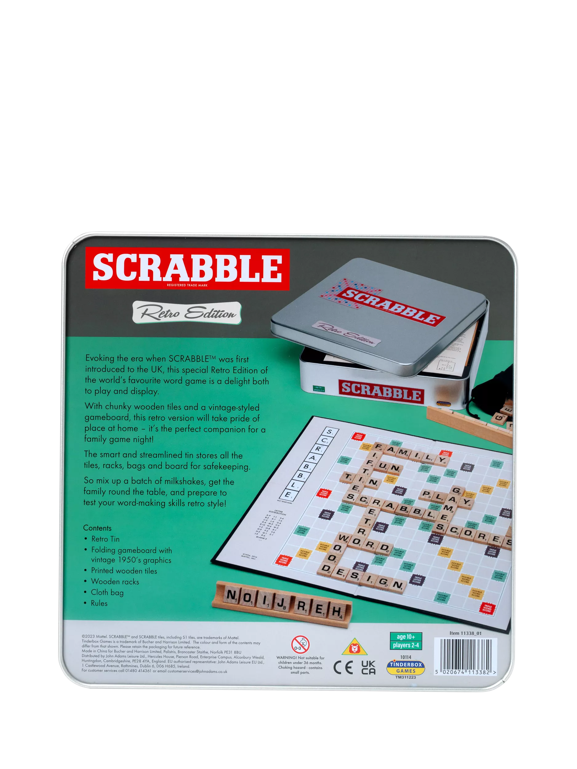 John Adams Scrabble Retro Edition word game, UK version